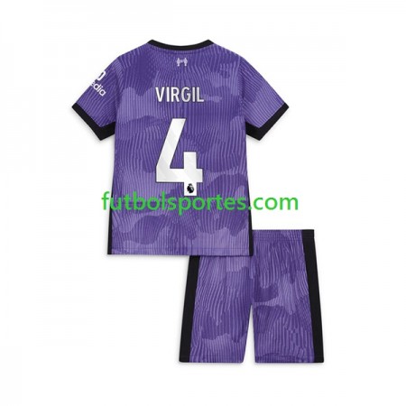 Camiseta Liverpool Virgil van Dijk 4 Niño Tercera Equipación 2023/2024